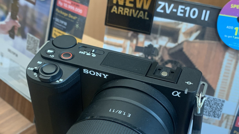 Sony ZV-E10 II on a store shelf