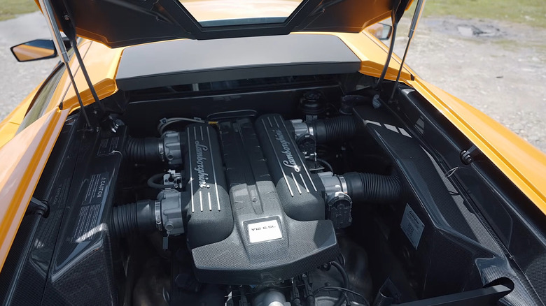 A close up image of the Lamborghini Murciélago SV 6.5L V12