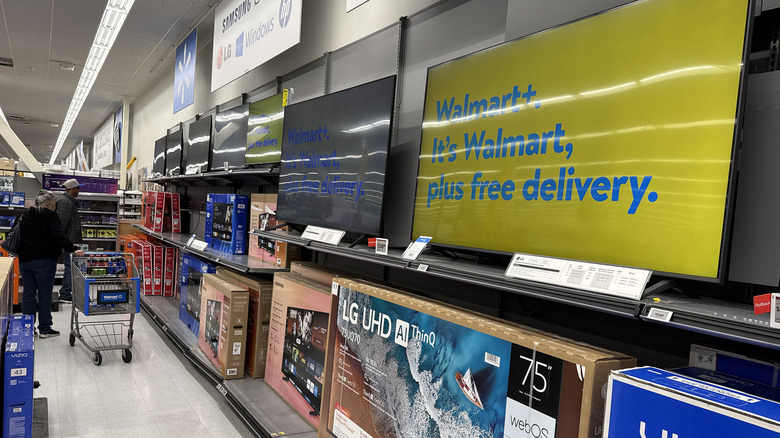 TVs on display at Walmart