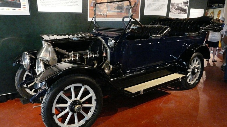black chevrolet classic six on display