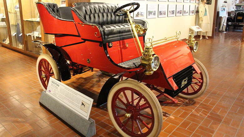 Red Ford Model A 1903 on display in museum