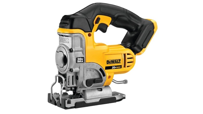 The DeWalt 20V Max Jig Saw with a black handle
