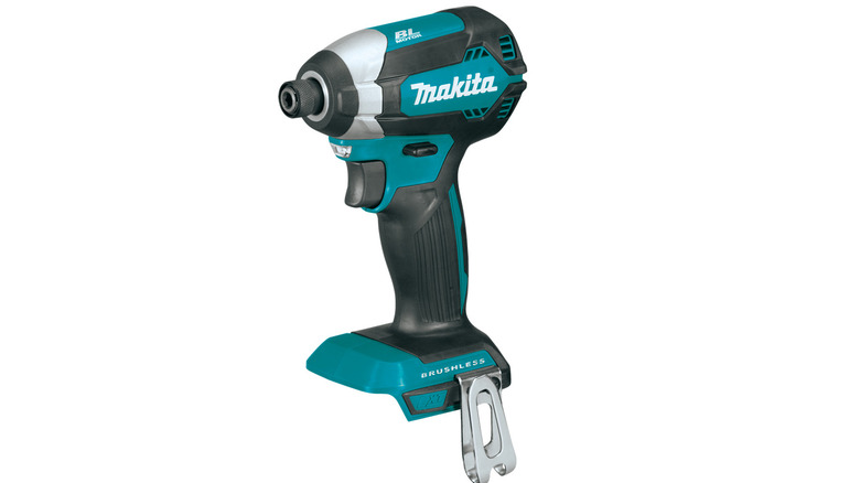 Makita's LXT Brushless Impact Driver on a white background