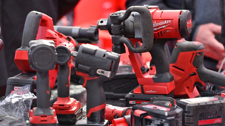 Many Milwaukee power tools