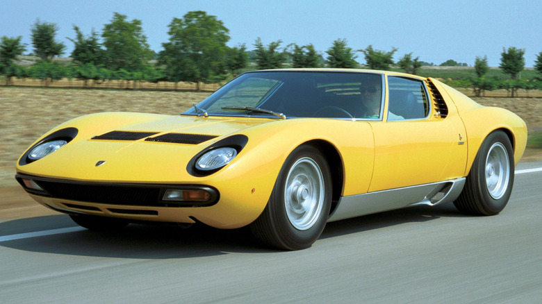 1971 Lamborghini Miura SV on the road
