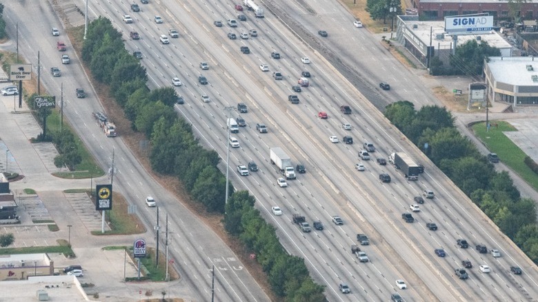 Aerial view of Interstate 45, Texas