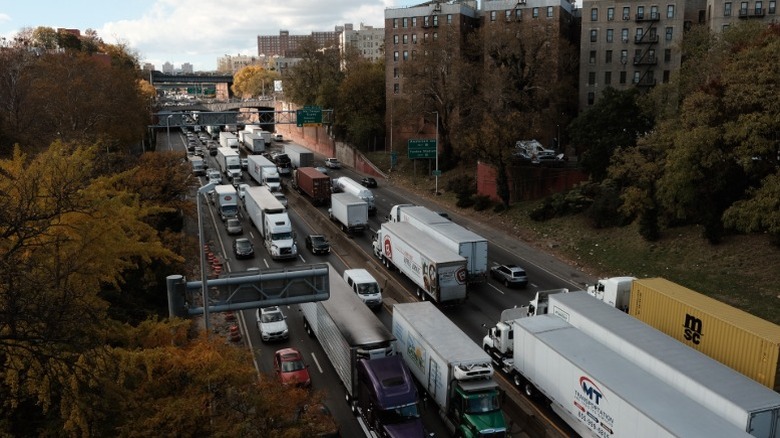 Cars and Trucks on The Cross-Bronx Expressway