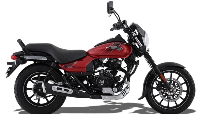 A red Bajaj Avenger Street