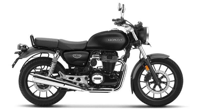 A black Honda H'ness CB350