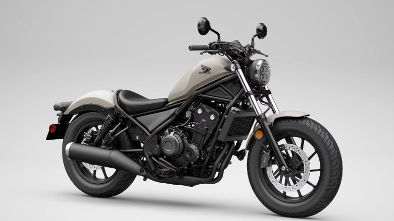 A black Honda Rebel 500