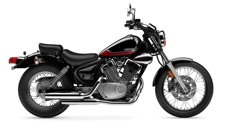 A black Yamaha V-Star 250