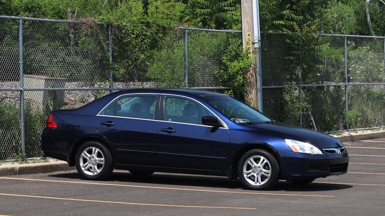 A dark blue 2006 Honda Accord
