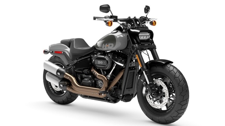 A 2024 black color Harley-Davidson Fat Bob 114
