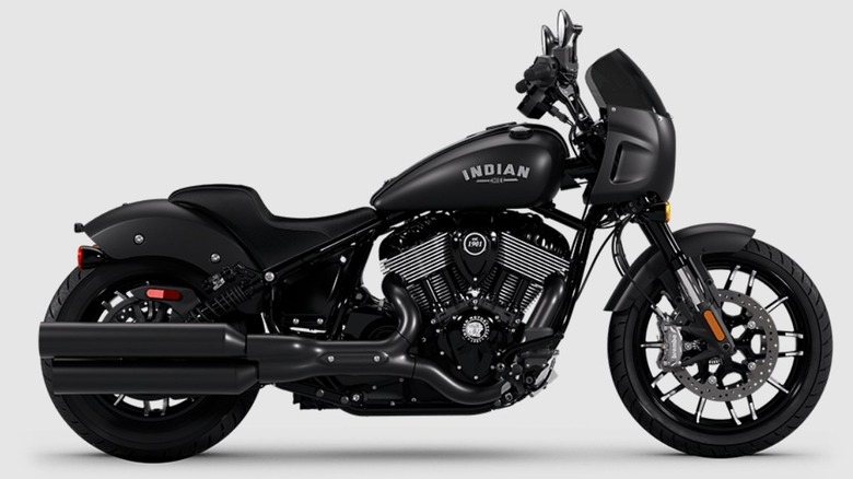 A 2025 Black Smoke Indian Sport Chief motorcycle