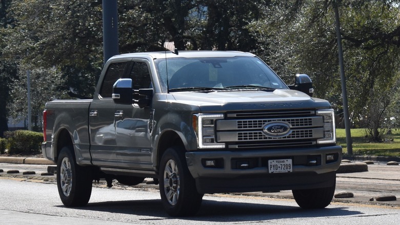 A Ford F-250 pick up truck