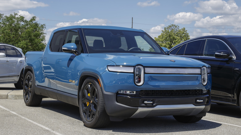 Rivian R1T in a parking lot