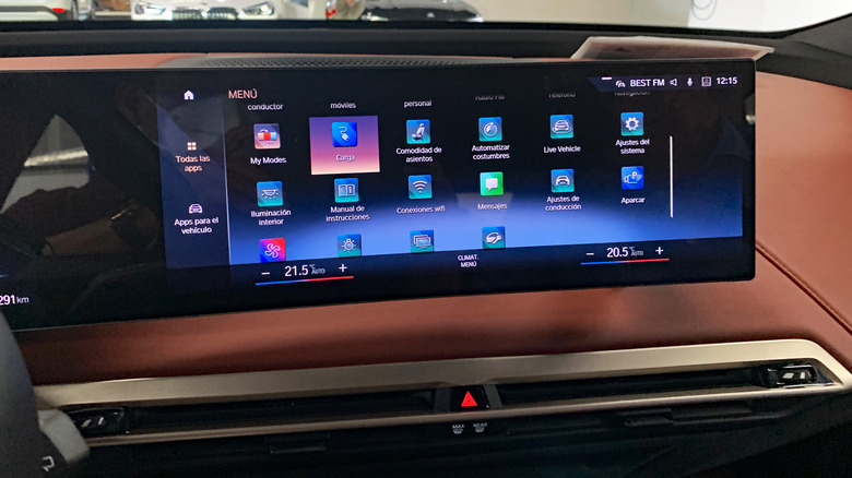 BMW iX infotainment screen