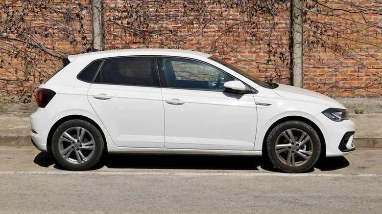 A volkswagen Polo parked off a road in Italy, 2024