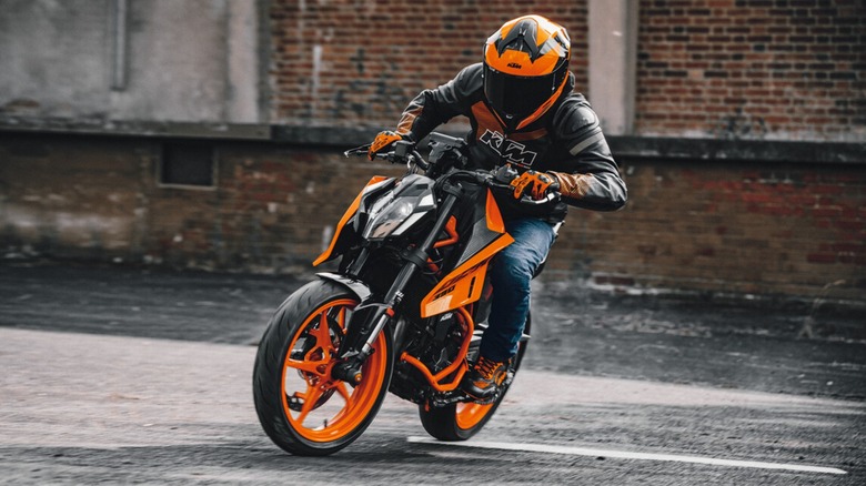 KTM 250 Duke ridden by professional rider