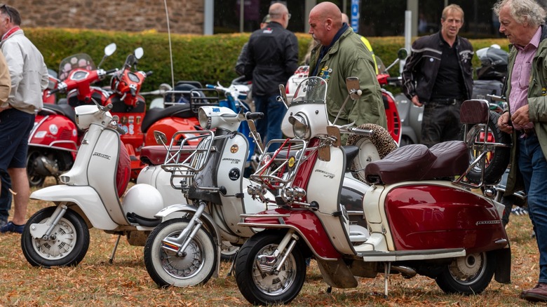 Lambretta scooters at a rally