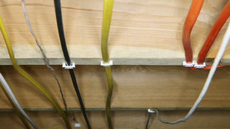 wired held in place with clips