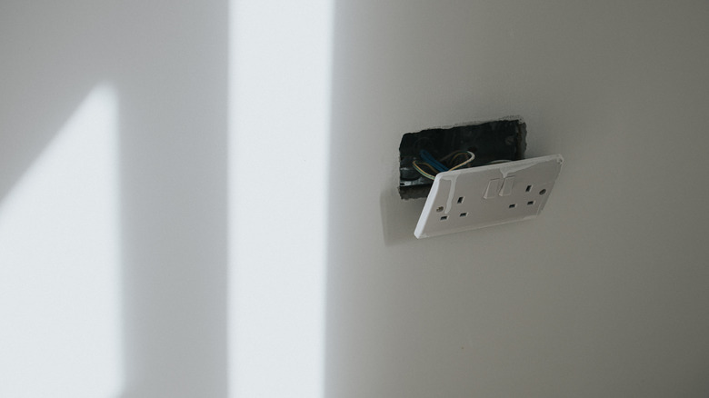 an outlet on a wall