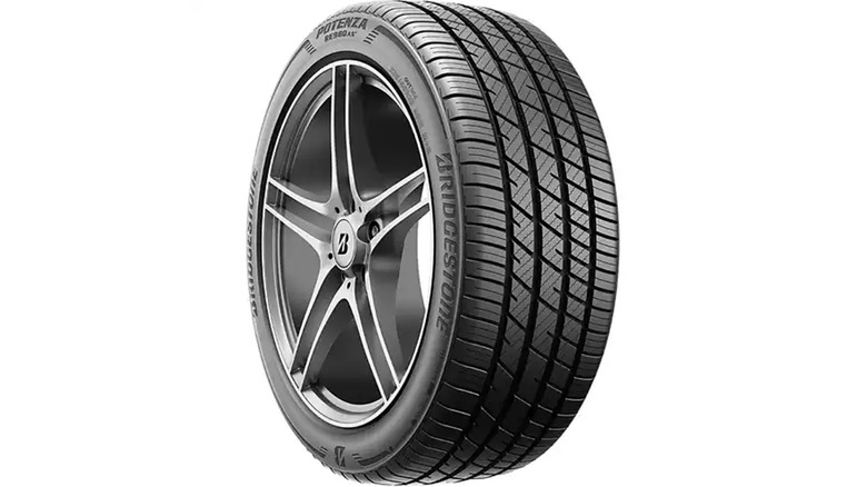 A Bridgestone Potenza RE980AS+ tire