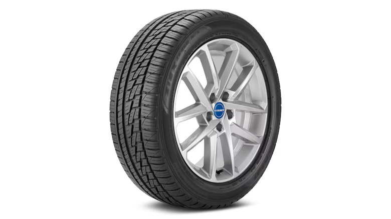 A Falkan Ziex ZE950 AS tire close up