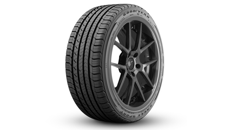 A Goodyear Eagle Sport All-Season tire
