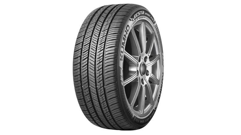 A close up of a Kumho Ecsta Sport AS tire