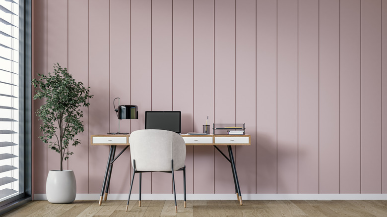 a minimalistic home office outfitted with IKEA stylings