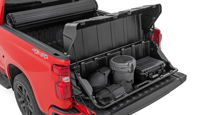 Rough Country truck bed organizer in a truck