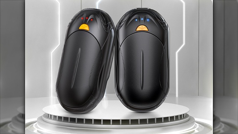 Two hand warmers placed side by side.