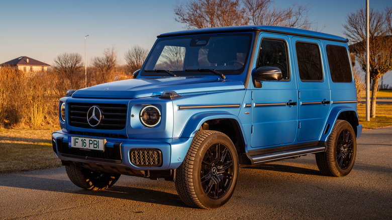 Mercedes-Benz G580 with EQ Technology on road.
