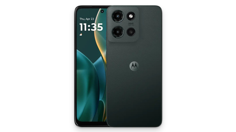 Motorola G phone on a white background