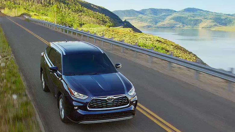Toyota Highlander Hybrid on a highway