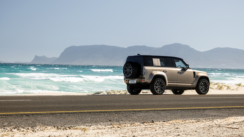 Land Rover Defender Octa at the side of the road