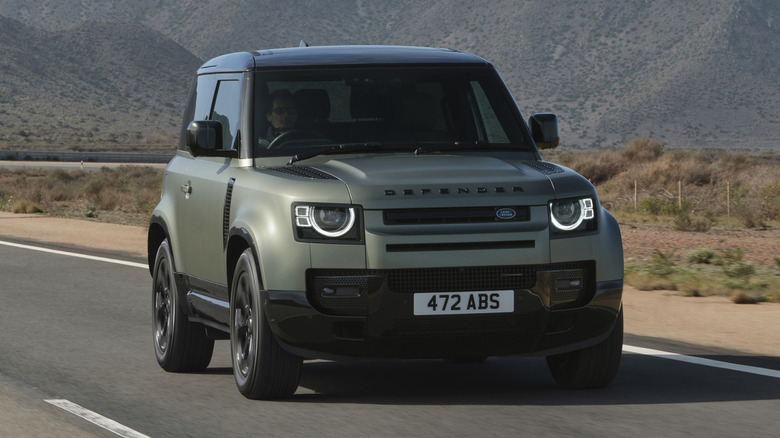 Land Rover Defender 90 on the road
