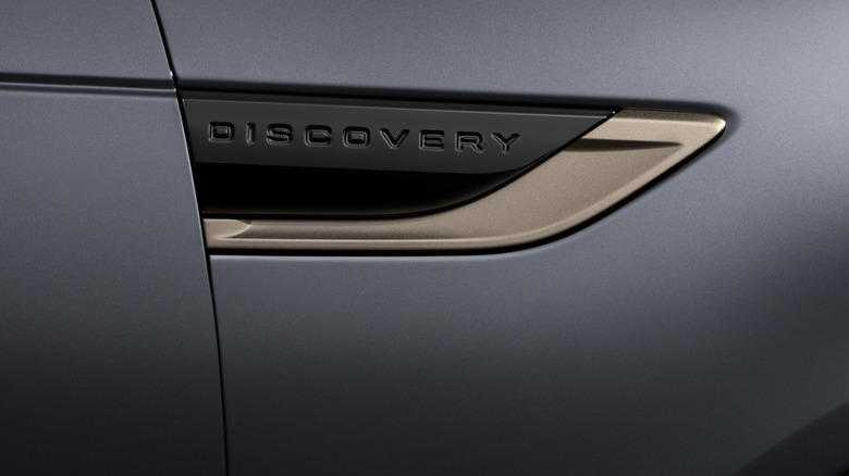 Closeup of the Discovery badge on a 2026 model