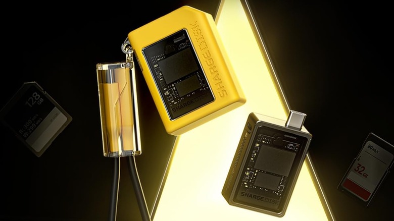 Sharge M.2 SSD enclosures in yellow and black