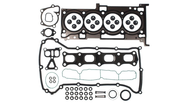 A variety of Mahle gaskets, laid out on a white background.