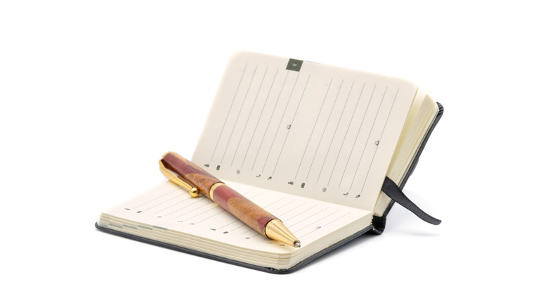 An old address book and pen.