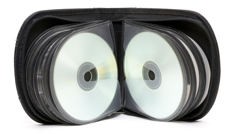 A CD wallet containing CDs.