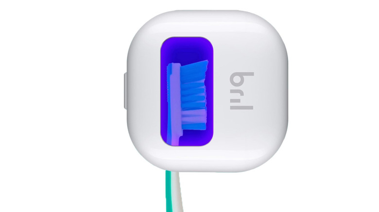 Bril toothbrush sanitizer white background