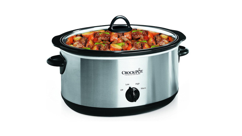 A Crock-Pot 7-Quart Oval Manual Slow Cooker.