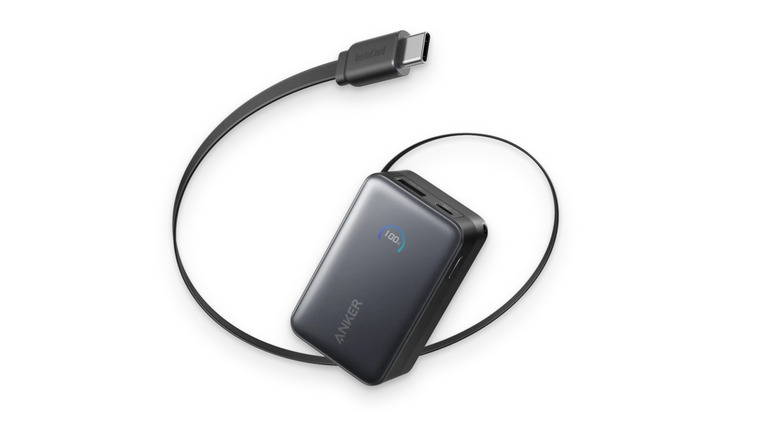 Anker power bank over a white background