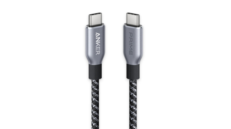Anker USB-C cable in a white background