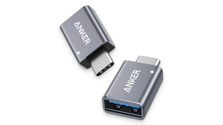 Anker USB-A to USB-C adapter over a white background