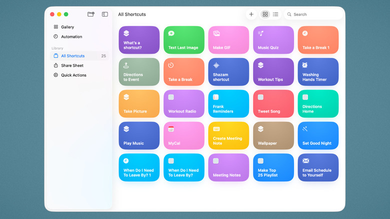 Shortcuts app on macOS desktop