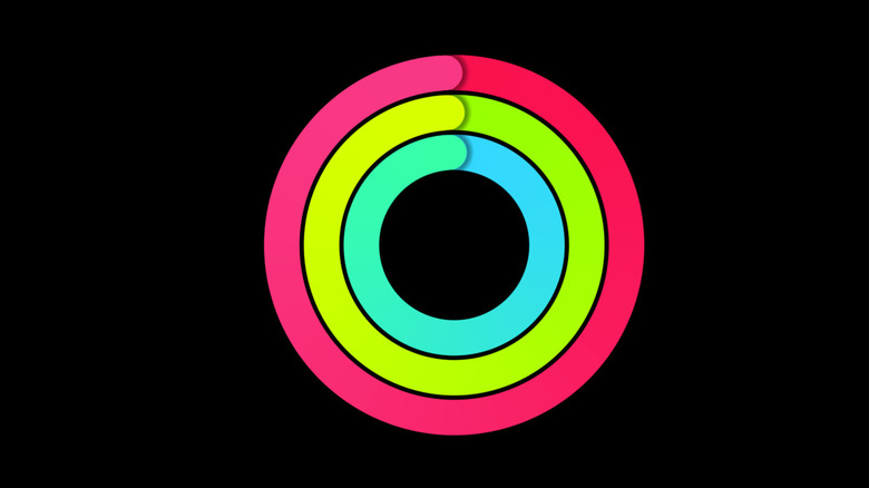 Apple Fitness rings on black background